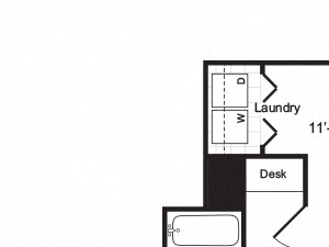 Barcelona - 2 Bedroom 2 Bath Floor Plan Layout - 1006 Square Feet